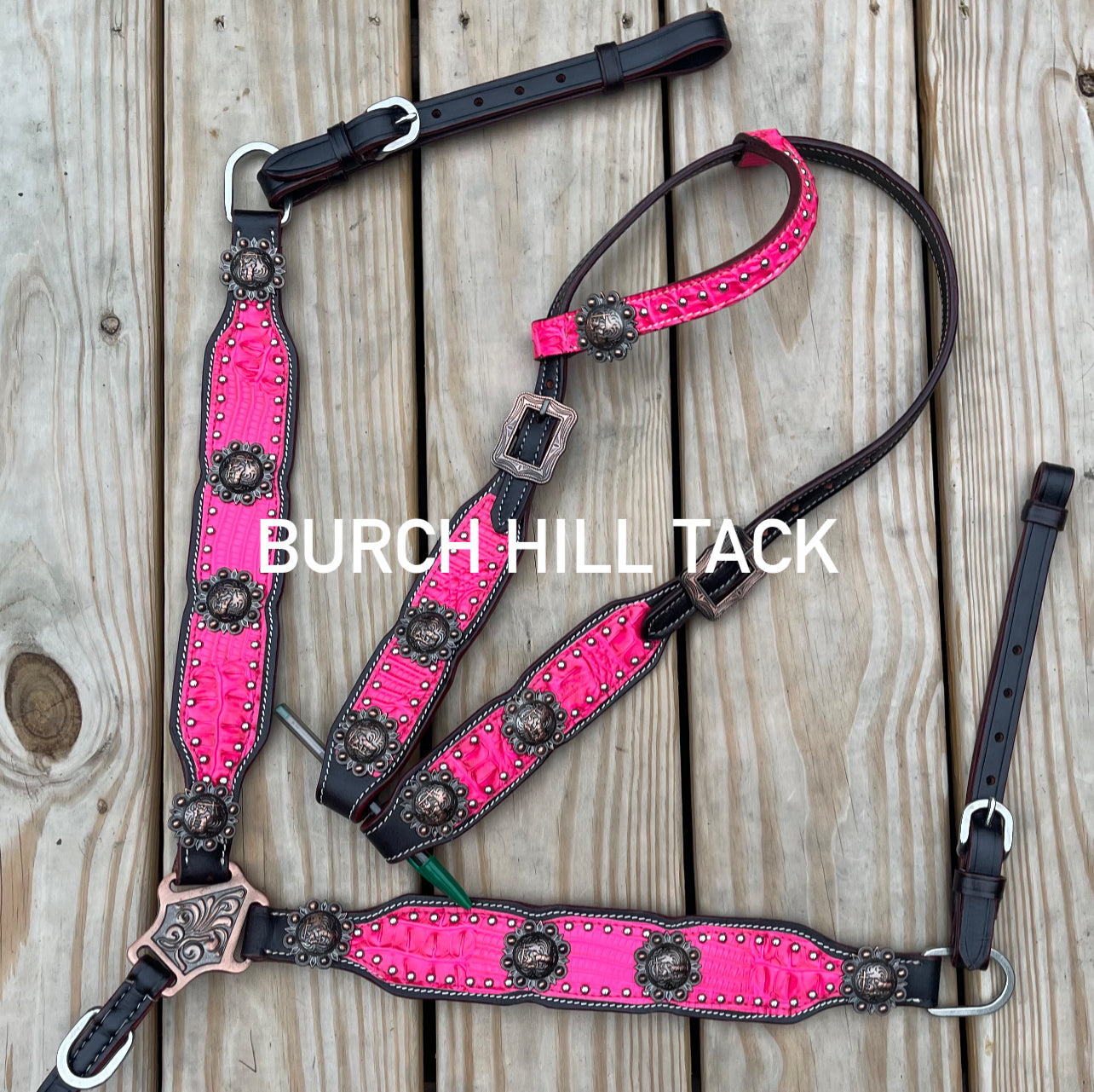 Made to order Hot pink tack set with one ear head stall