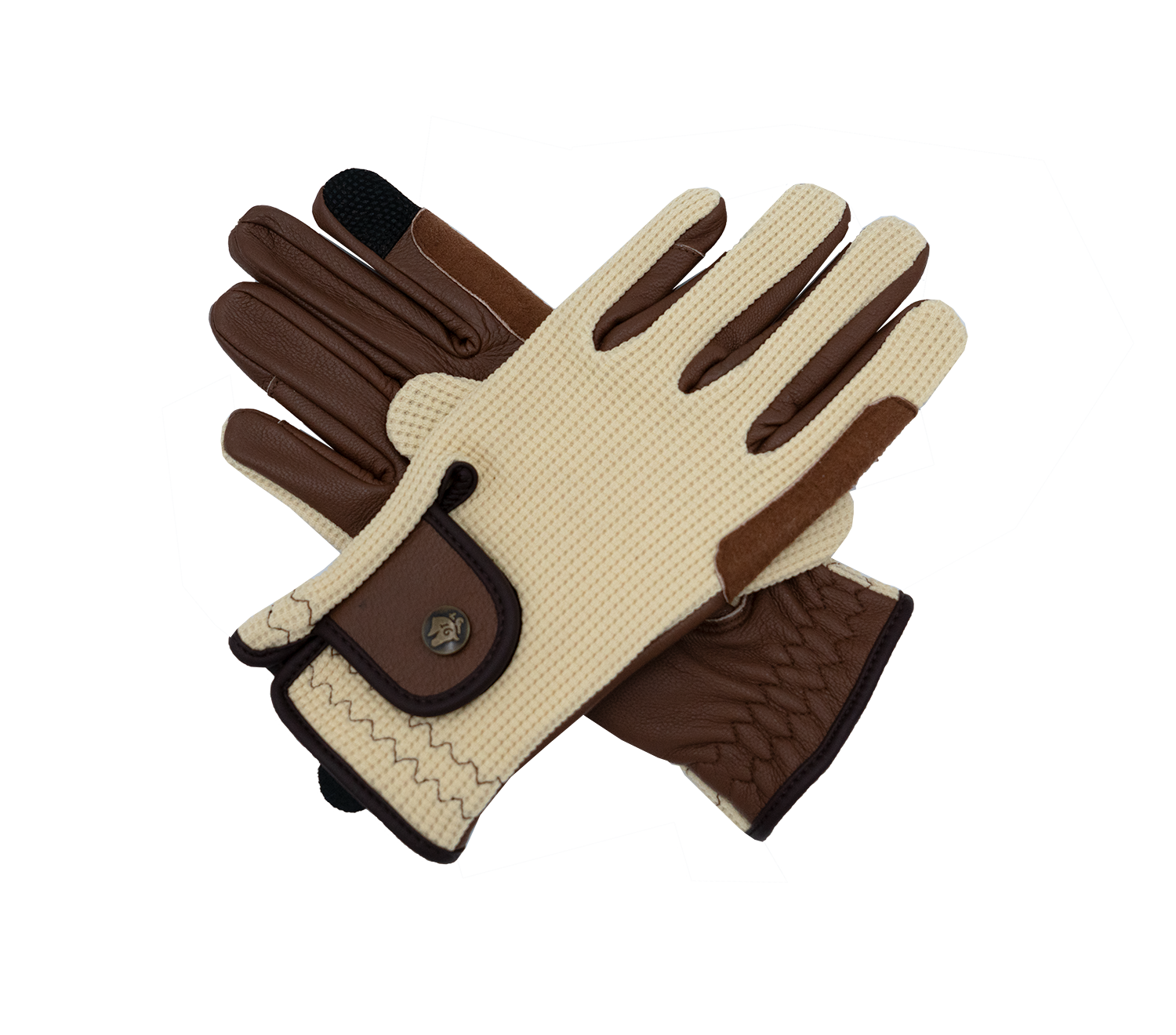 Riding Gloves, Ivory & Cognac