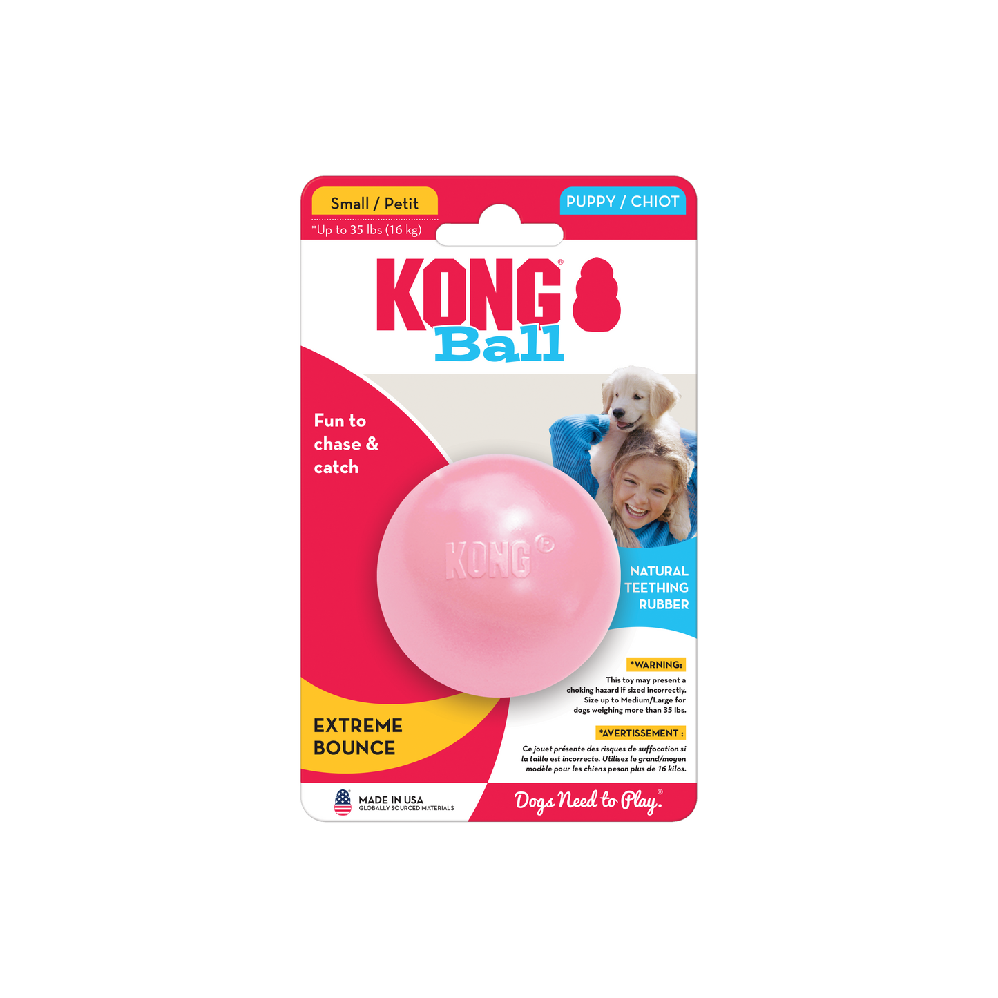 Kong Puppy Ball With Hole Small