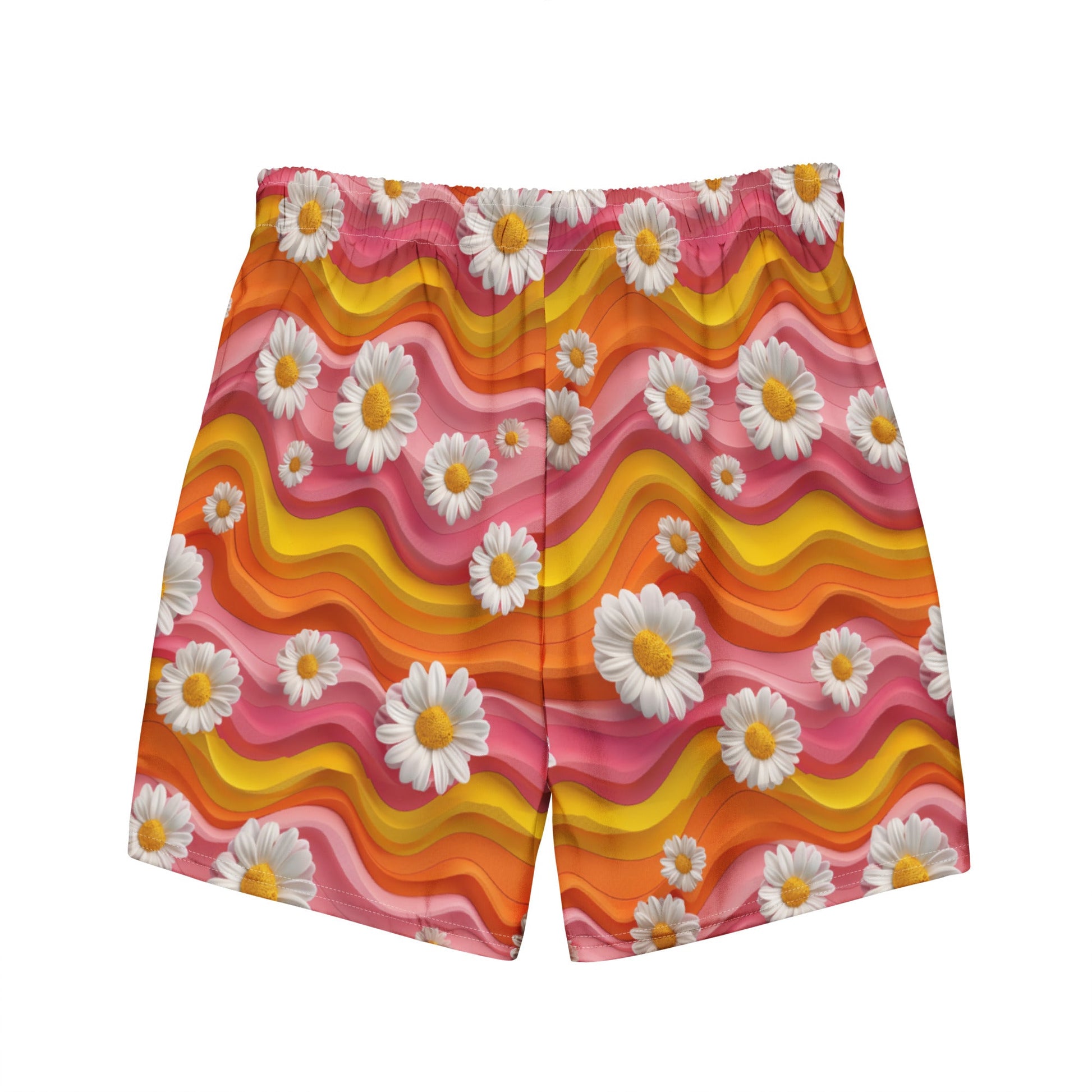 Yeehaw Groovy Floral Men's Swim Trunks