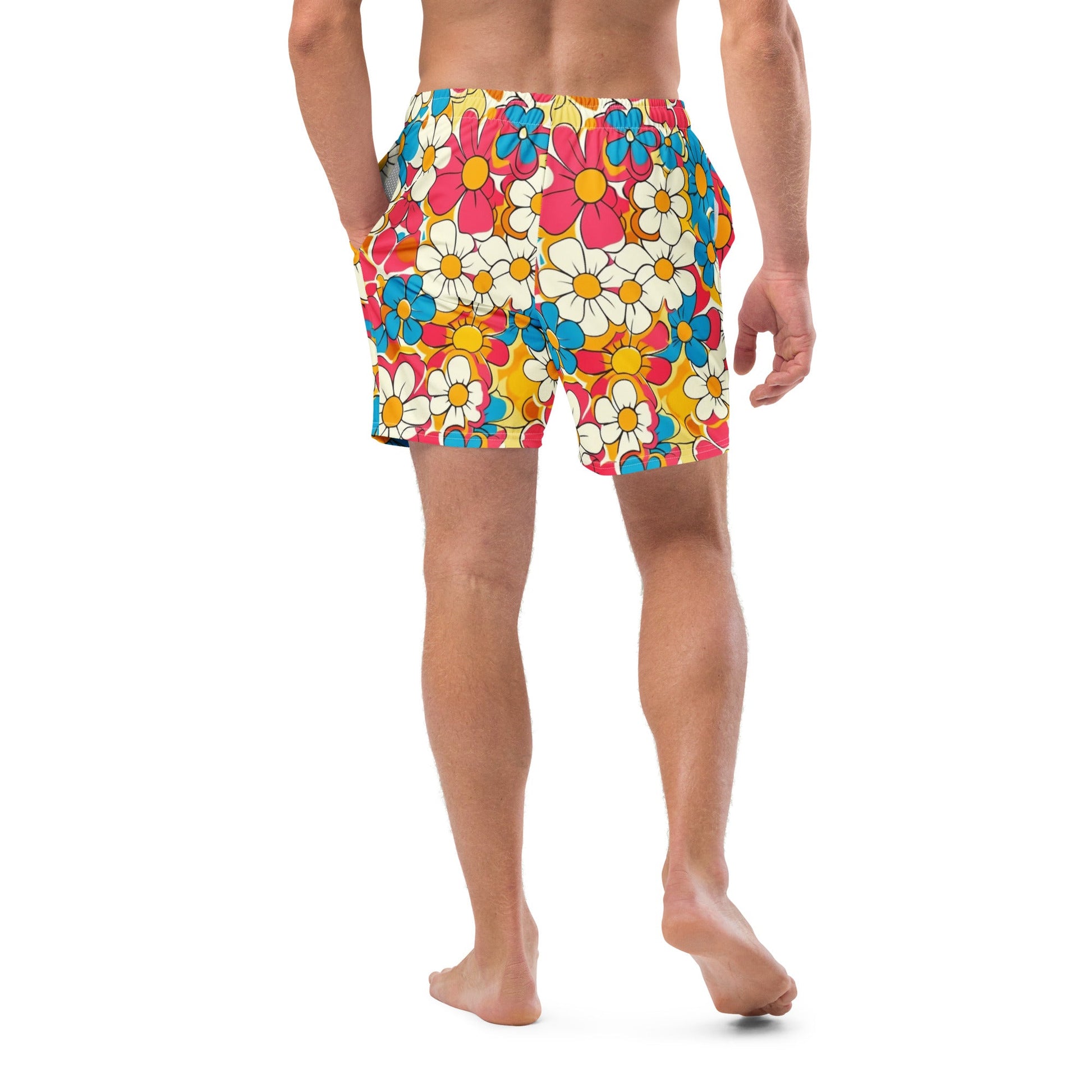 Yeehaw Flower Child Retro Men's Swim Trunks