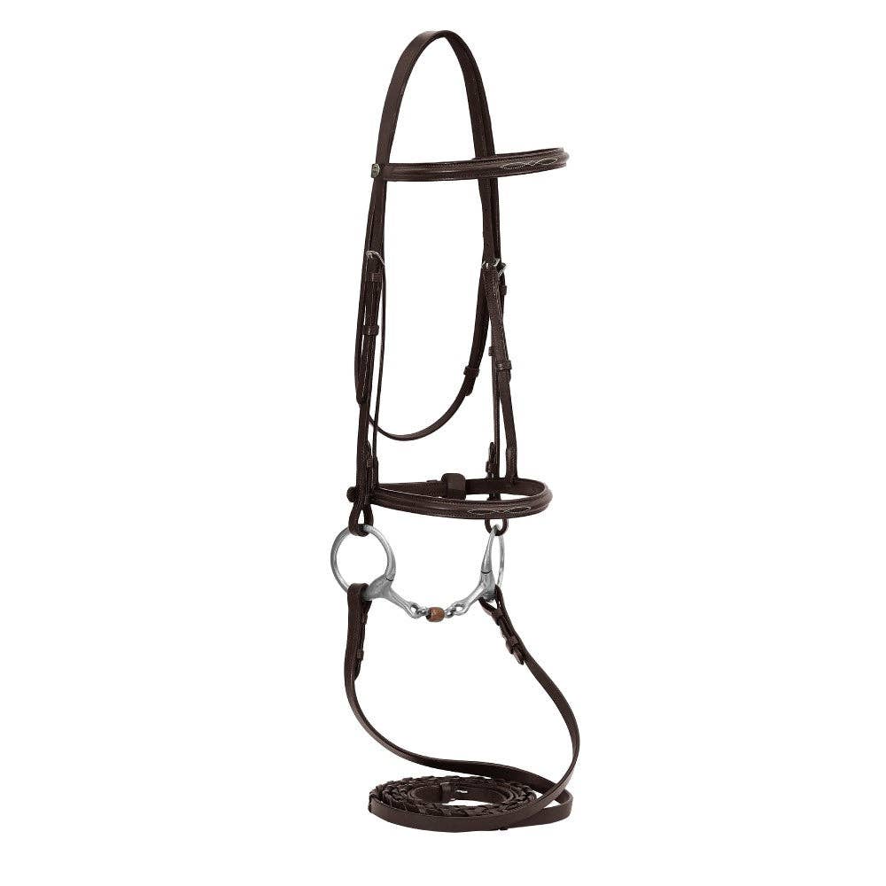 Henri de Rivel Advantage Fancy Raised Snaffle Bridle – Traditional Hunter/Jumper Bridle with Laced Reins