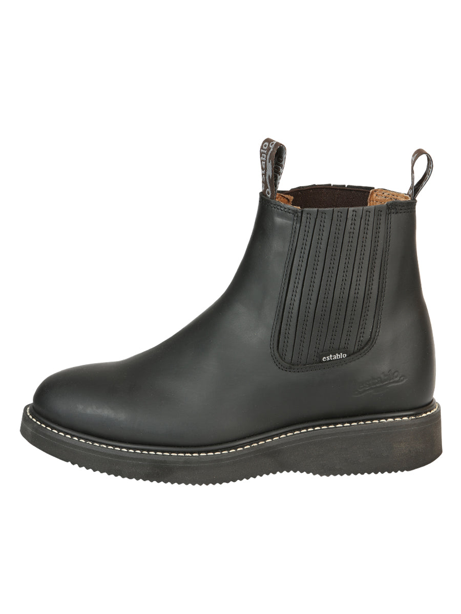 Establo Men’s Work Ankle Boot - Grasso Leather

 - Black 320