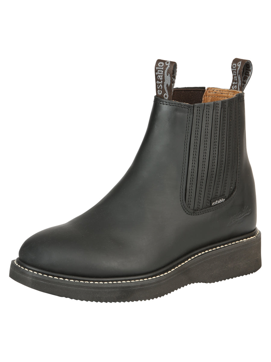Establo Men’s Work Ankle Boot - Grasso Leather

 - Black 320
