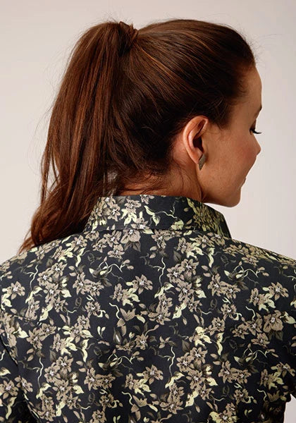 Roper 1720 Vintage Floral Print (Black) - Women's Western Shirt