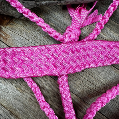 Pink Flat Braided Mule Tape Halter