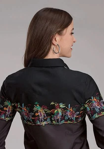 Roper 2121 Bullriders Border (Black) - Women's Western Shirt