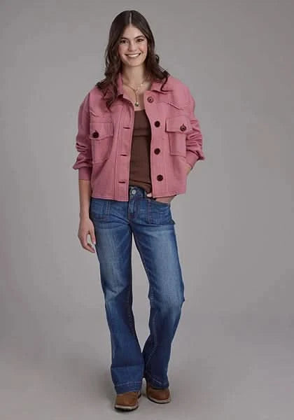 Roper 2272 Printed Knit (Pink) - Women's Cropped Jacket