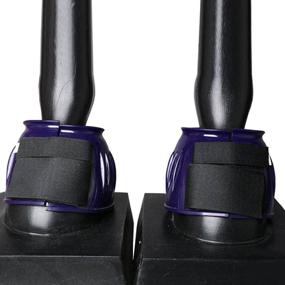 PVC Ribbed Double Hook and Loop Bell Boots Purple