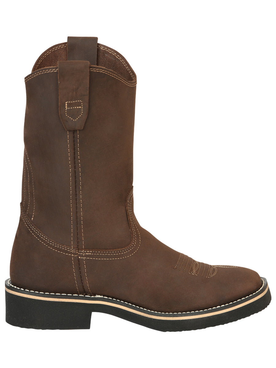 ESTABLO Men’s Leather Hybrid Work Cowboy Boot - Made In Mexico - Crazy Tan 41550