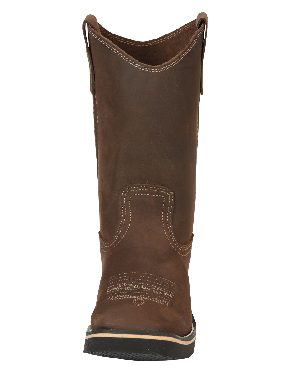 ESTABLO Men’s Leather Hybrid Work Cowboy Boot - Made In Mexico - Crazy Tan 41550