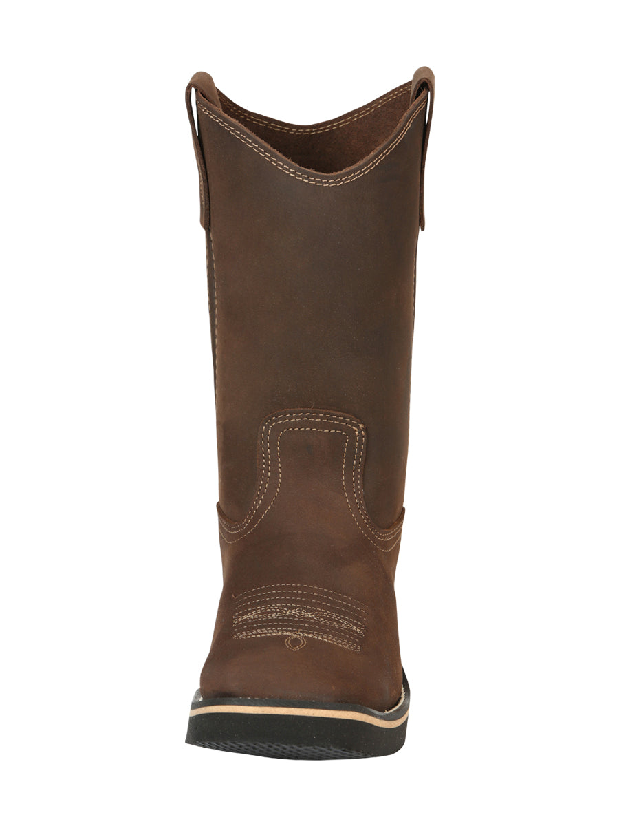 ESTABLO Men’s Leather Hybrid Work Cowboy Boot - Made In Mexico - Crazy Tan 41550
