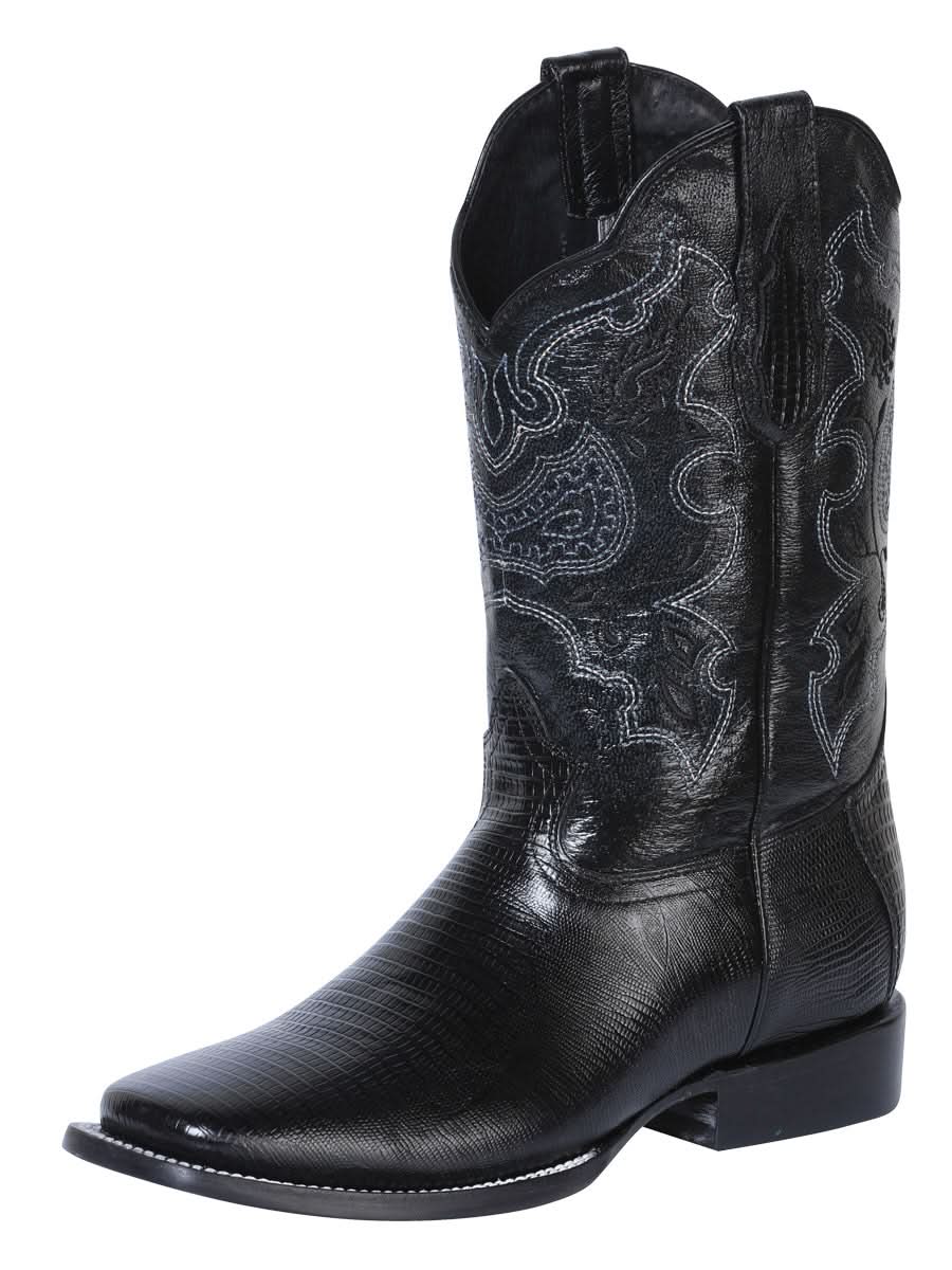 El General Men's Rodeo Boot - Imitation Lizard - Black 41904