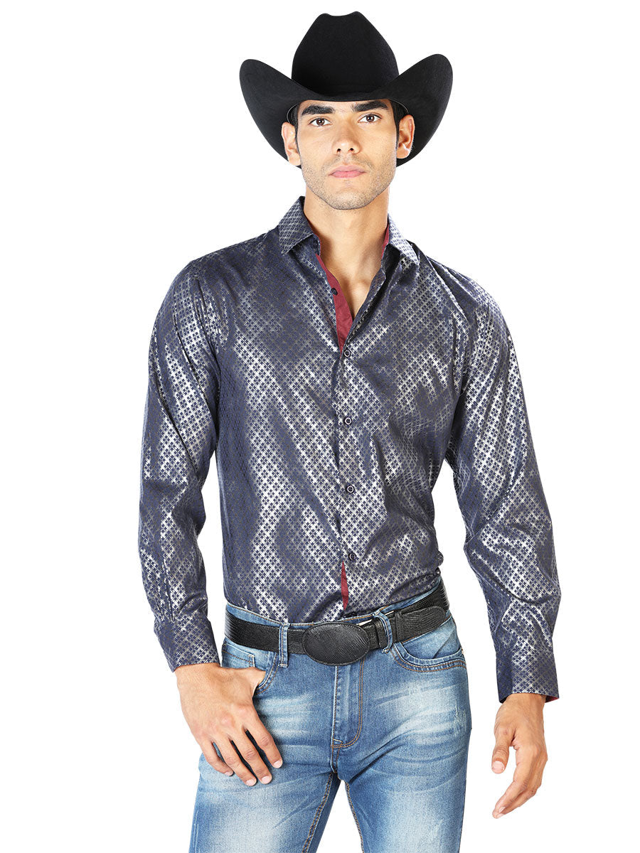 Navy Casual Long Sleeve Shirt 43573