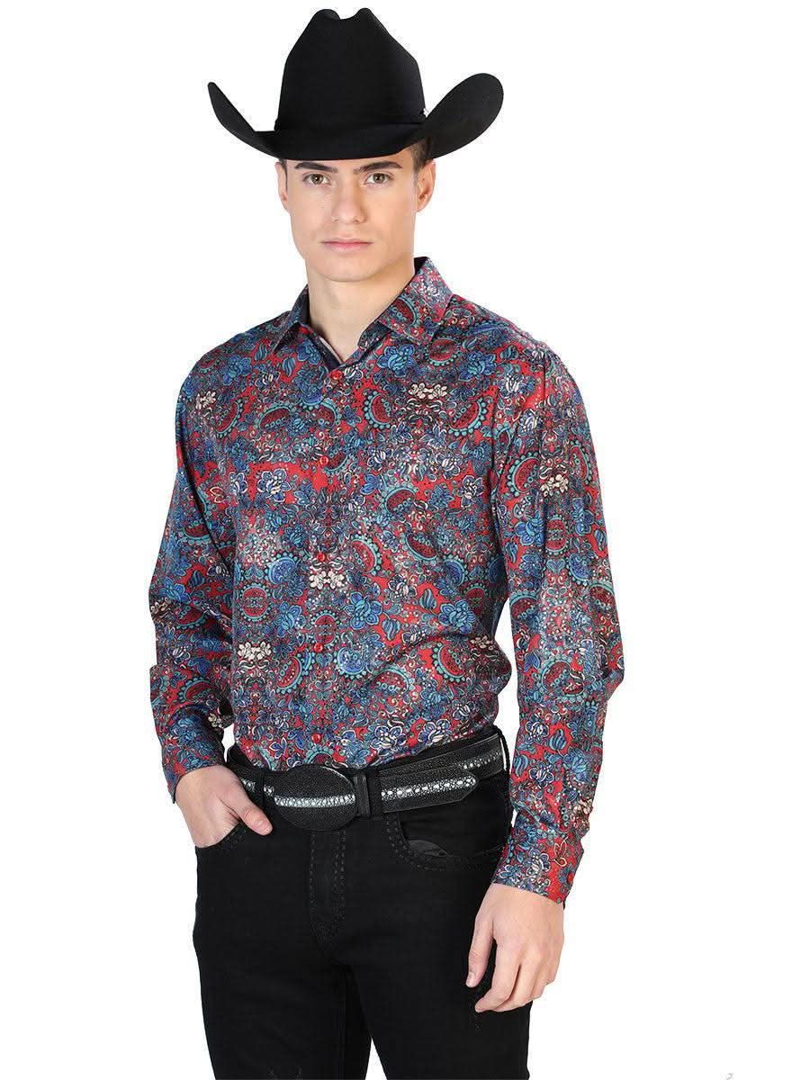 Red Casual Long Sleeve Shirt 43867