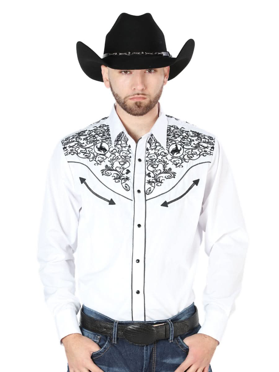 El Señor de los Cielos Embroidery Shirt White/Black 44188
