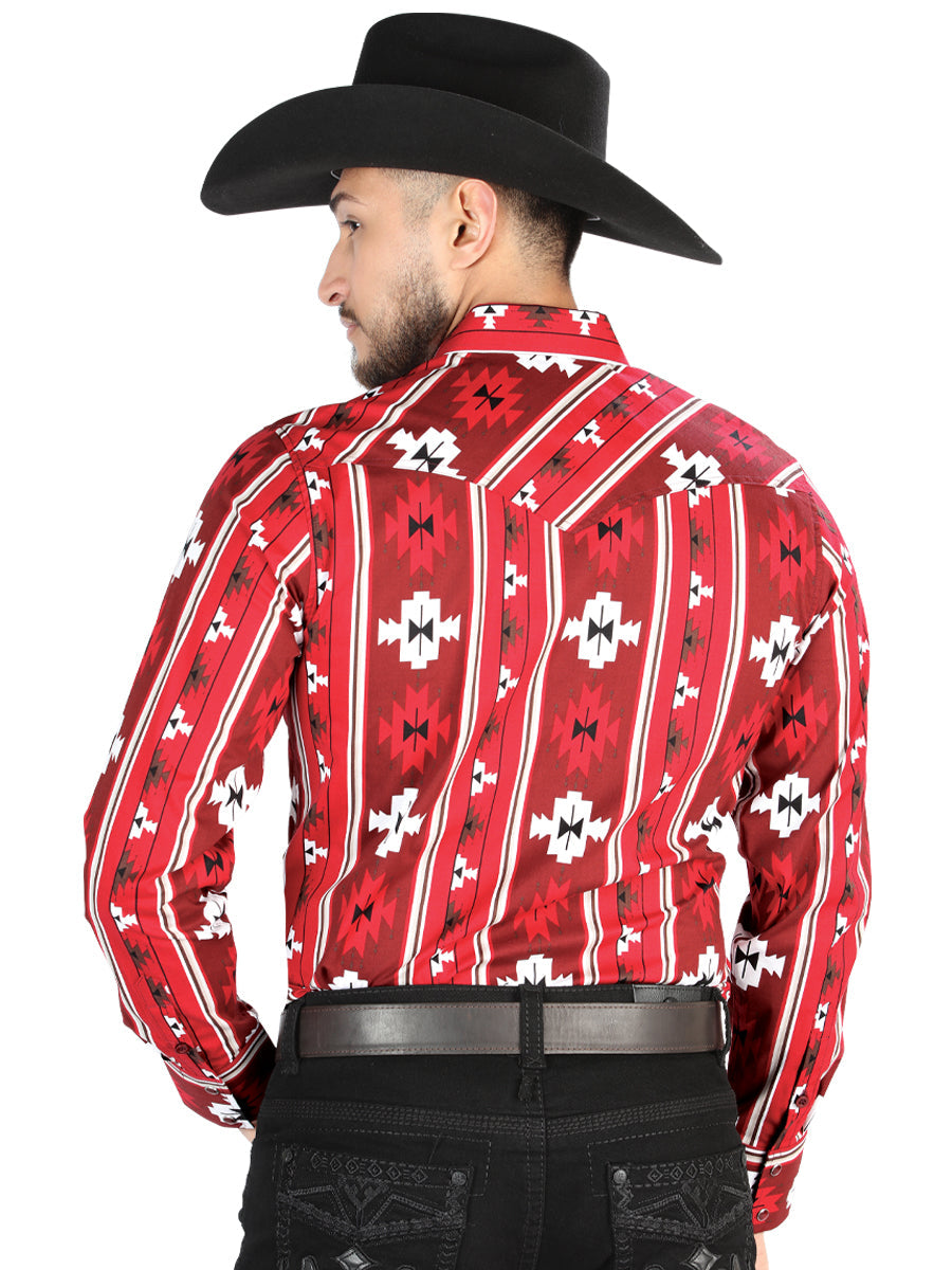 El General - Casual Long Sleeve Shirt - Rojo 44472