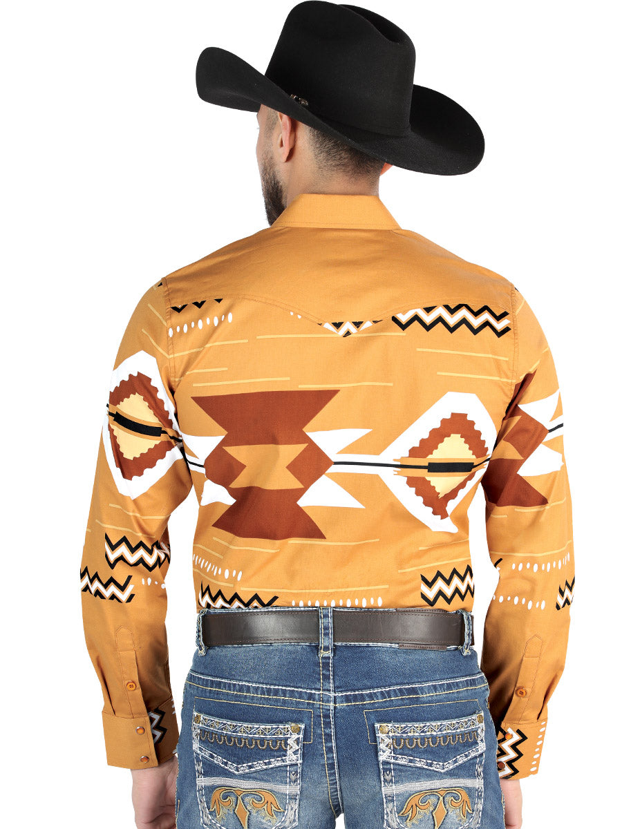 El General - Casual Long Sleeve Shirt - Taupe 44499