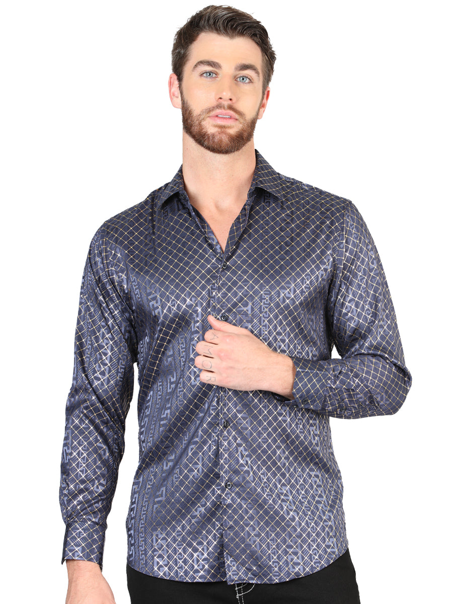 El General Navy Blue Casual Long-Sleeve Shirt 44551