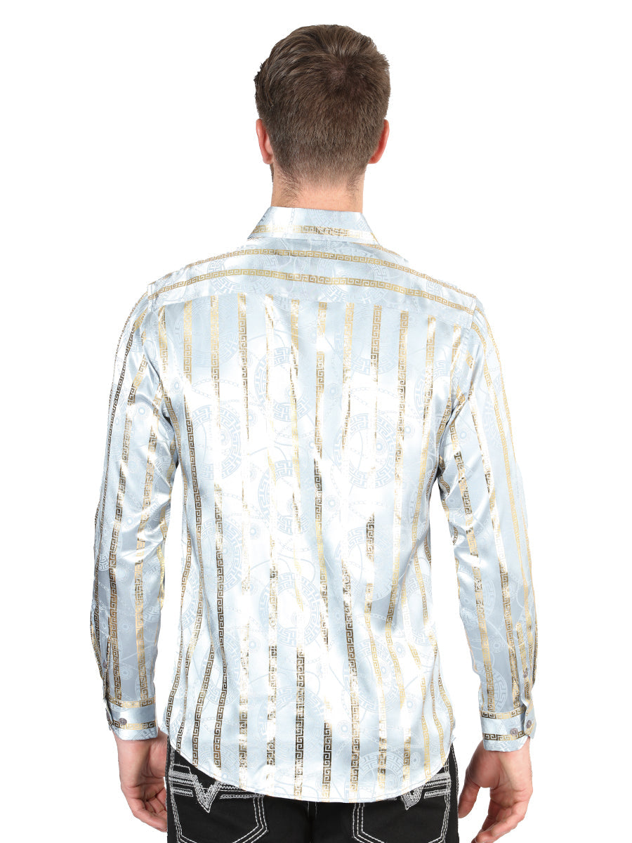 El General Grey/Gold Casual Long-Sleeve Shirt 44578