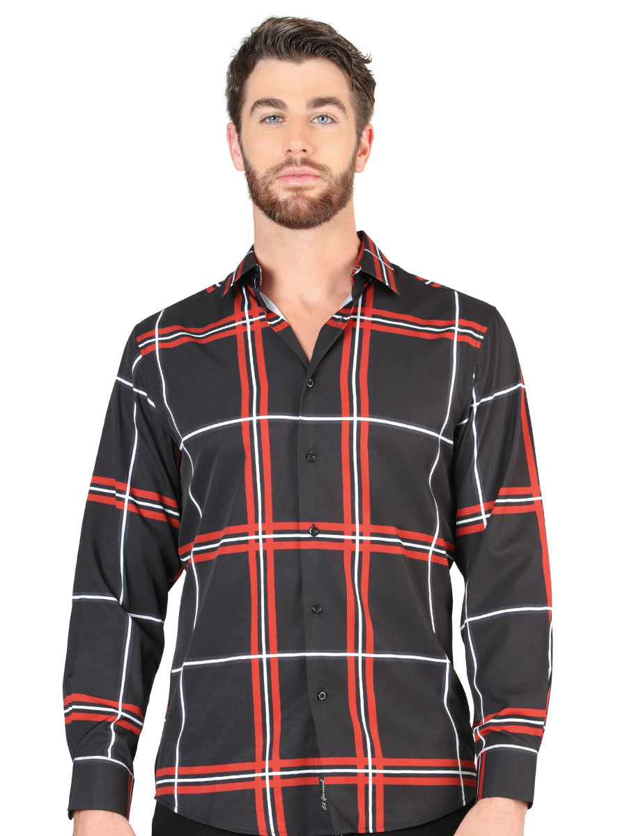 El General Black Casual Long-Sleeve Shirt 44605
