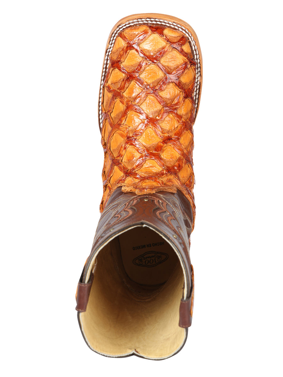 El General Men's Exotic Monster Fish Rodeo Boots - Honey 44606