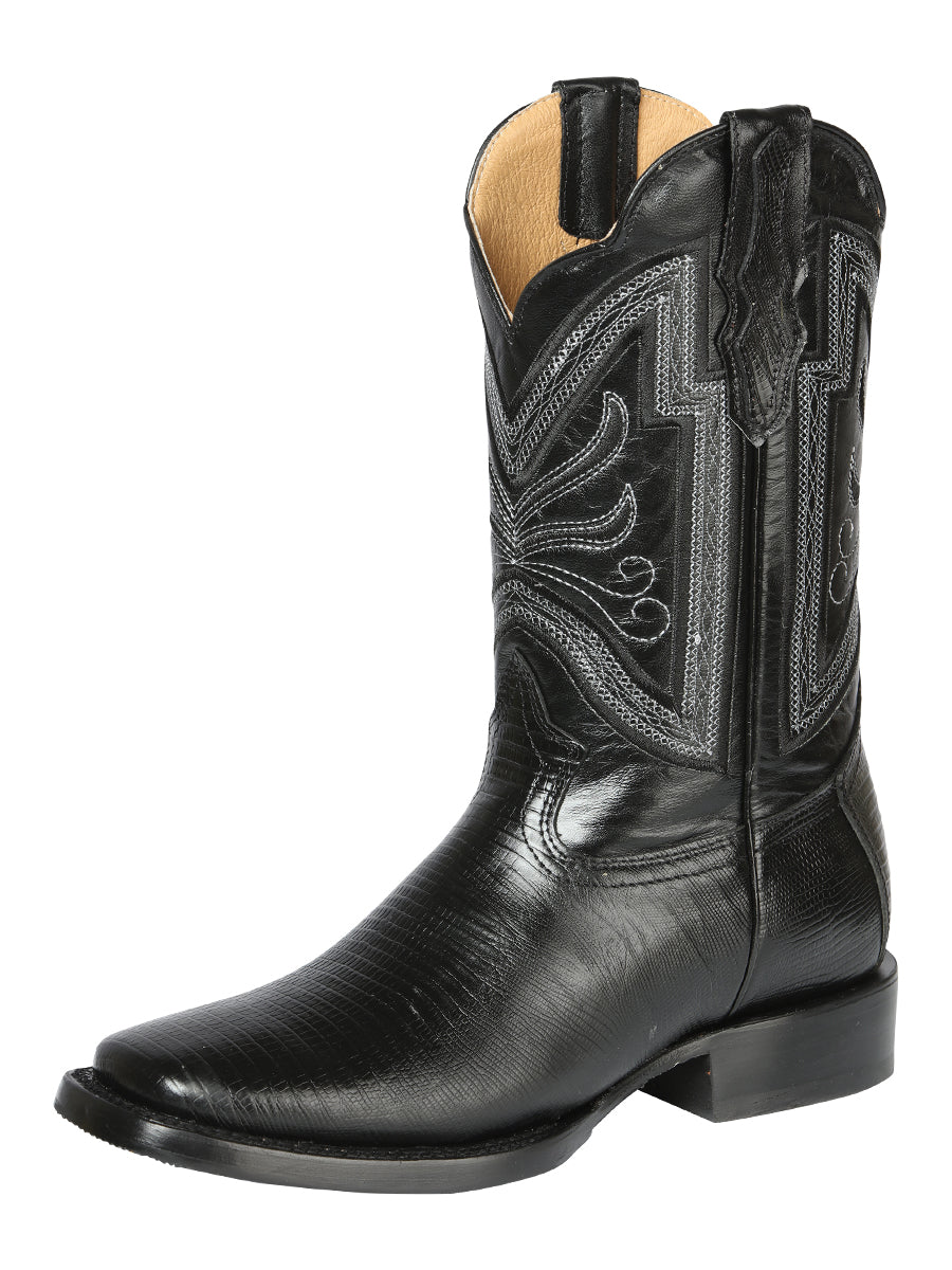 El General Men's Rodeo Boot - Imitation Lizard - Black 44666