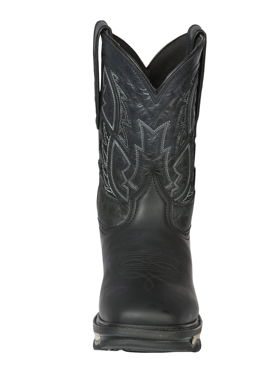 El General Men's Leather Work Boot - Made in Mexico - Crazy Black 44694