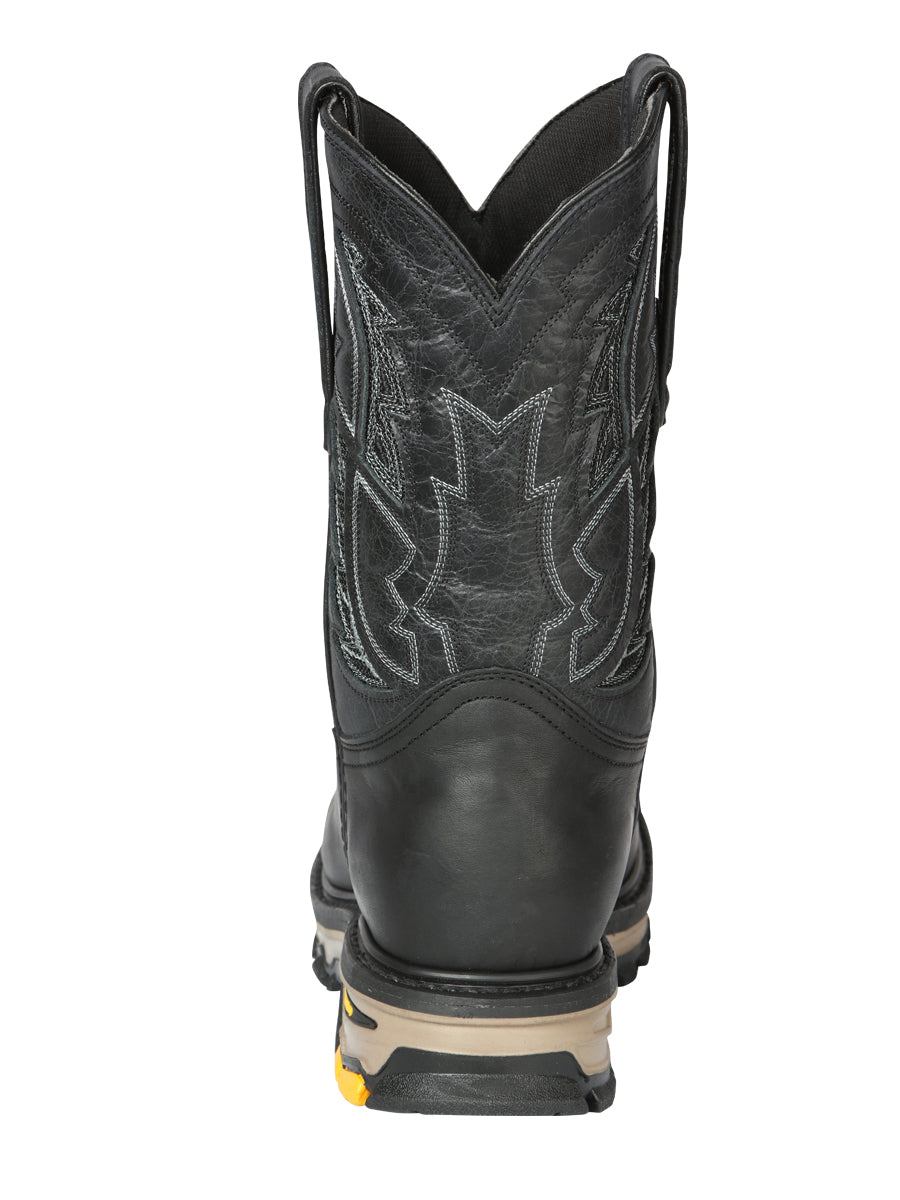 El General Men's Leather Work Boot - Made in Mexico - Crazy Black 44694