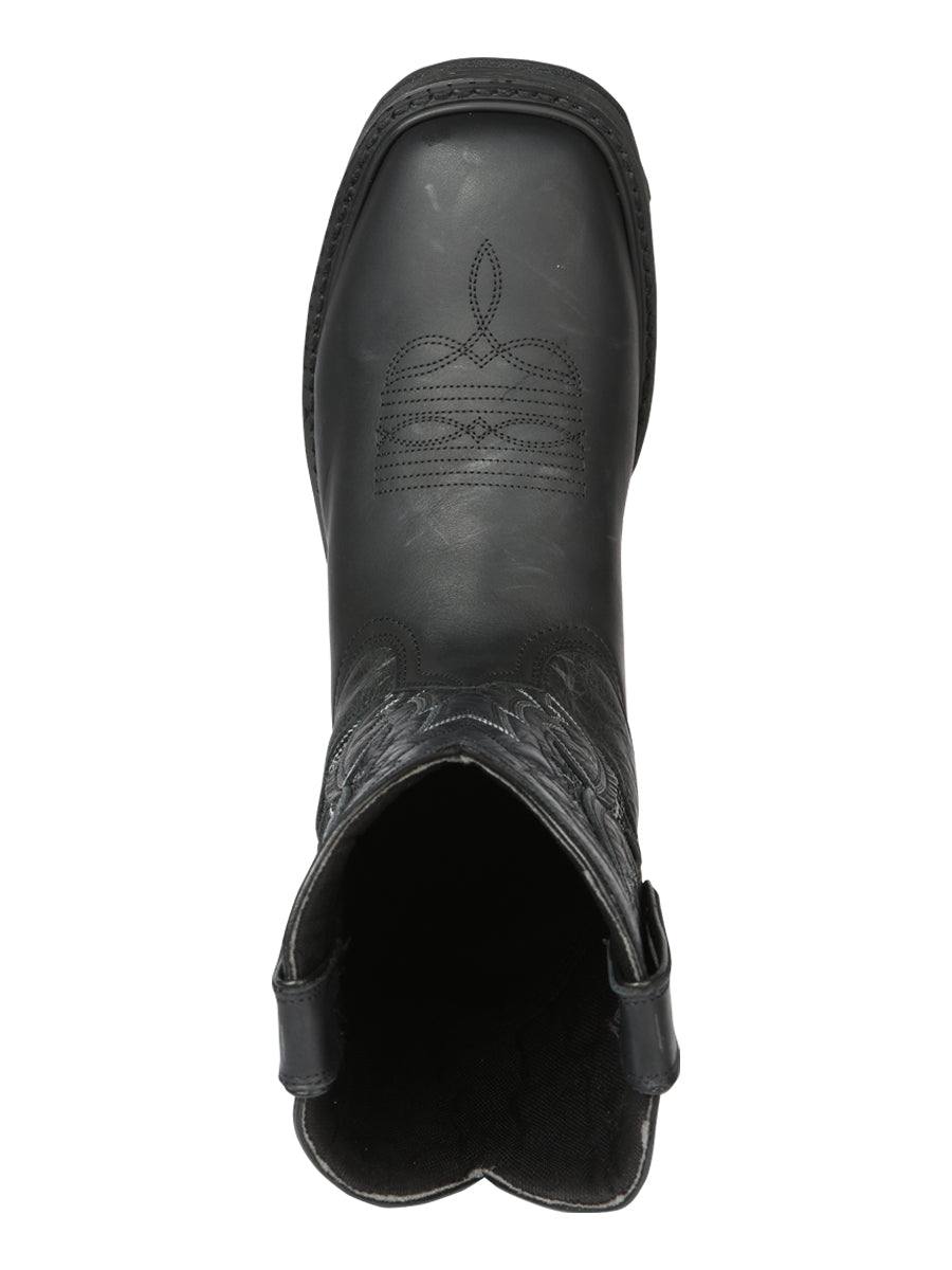El General Men's Leather Work Boot - Made in Mexico - Crazy Black 44694
