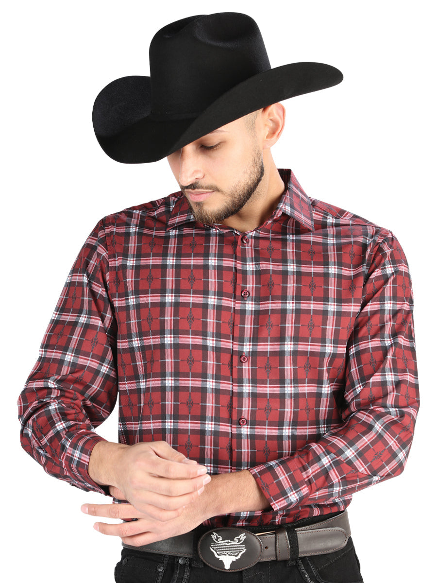 El General - Casual Long Sleeve Shirt - Red 44710
