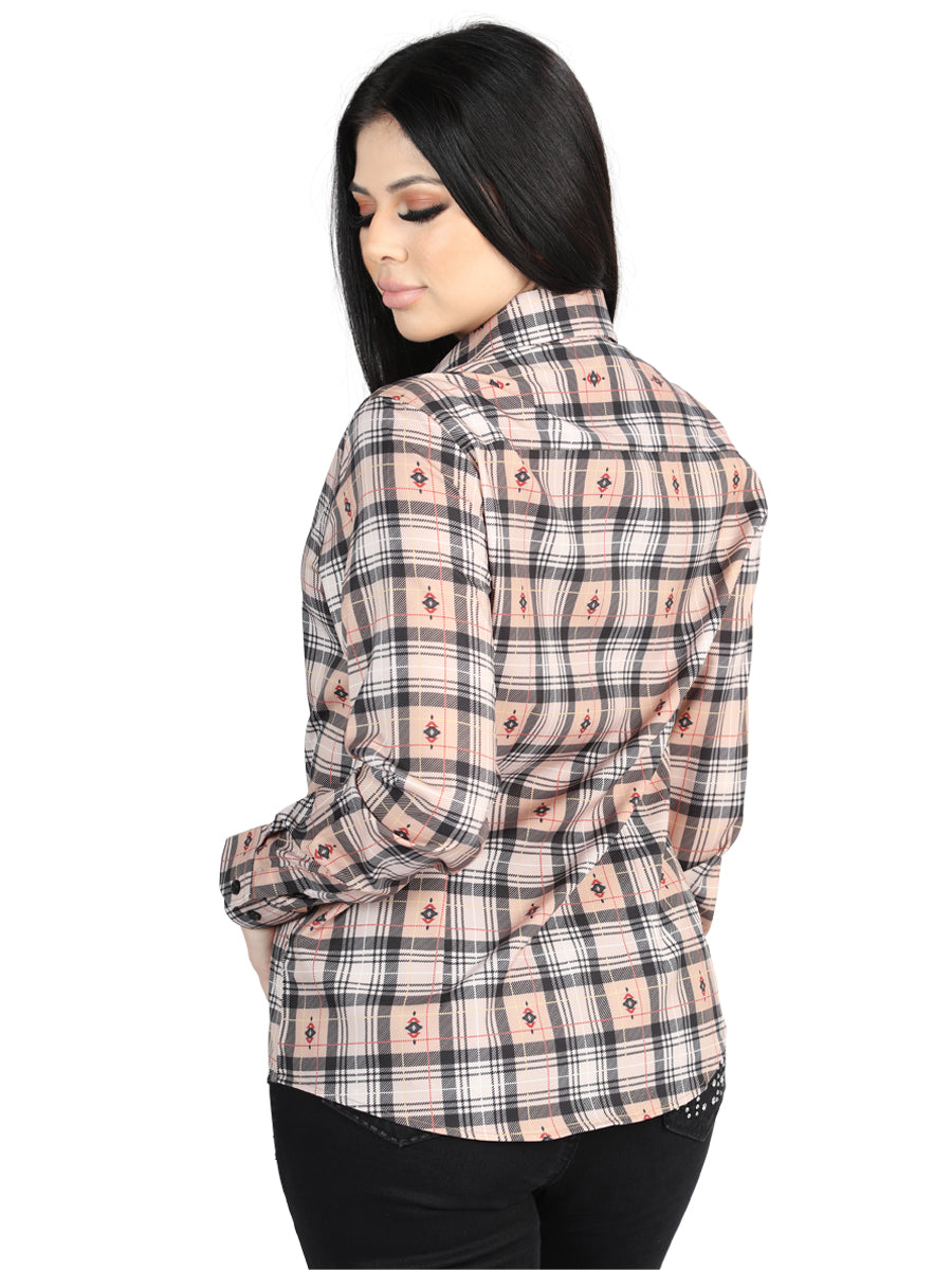 El General  -  Casual Long-Sleeve Shirt  - Beige/Black 44715
