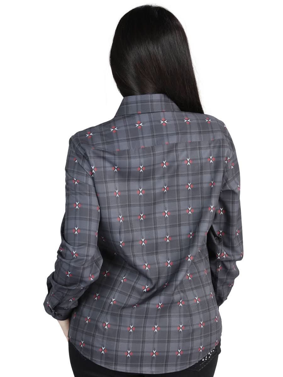 El General  -  Casual Long-Sleeve Shirt  - Gray/Brown 44725