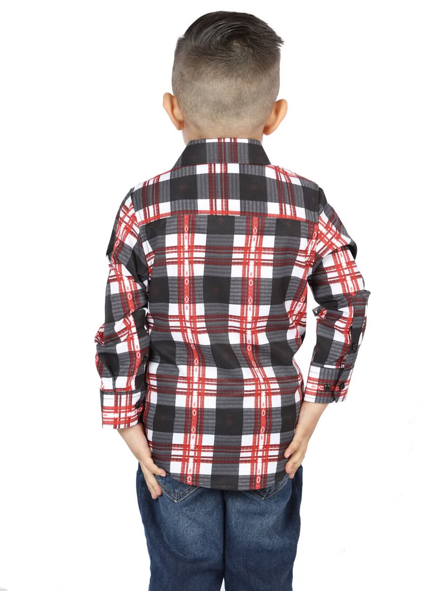 El General White/Red Casual Long-Sleeve Shirt 44741