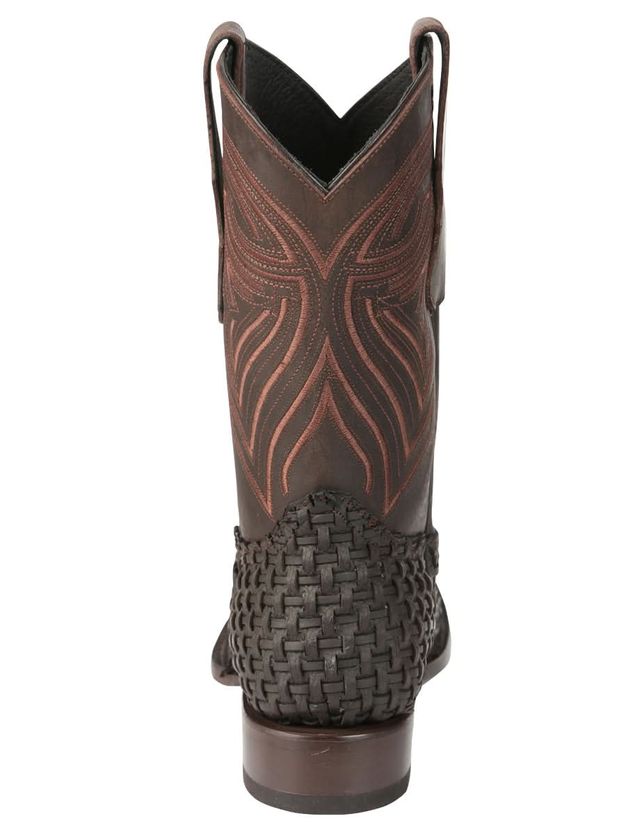 El General Men’s Leather Rodeo Boots Petatillo - Chocolate 45013