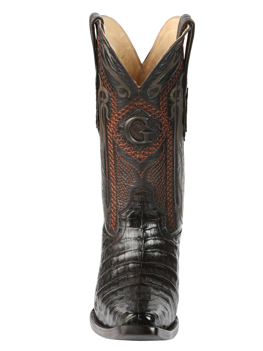 El General Men's Exotic Caiman Belly Cowboy Boots - Brown 45079