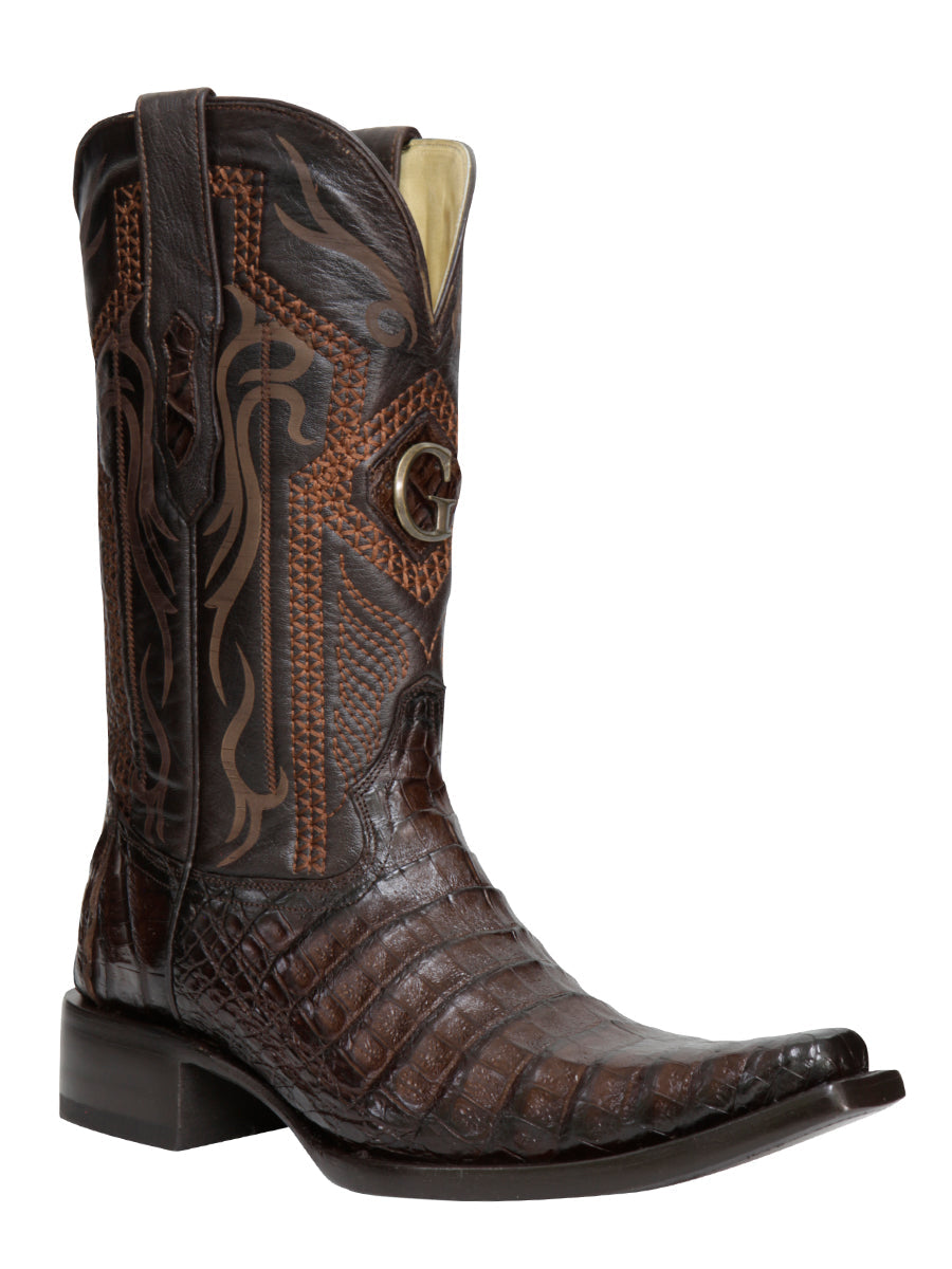 El General Men's Exotic Caiman Belly Cowboy Boots - Brown 45079