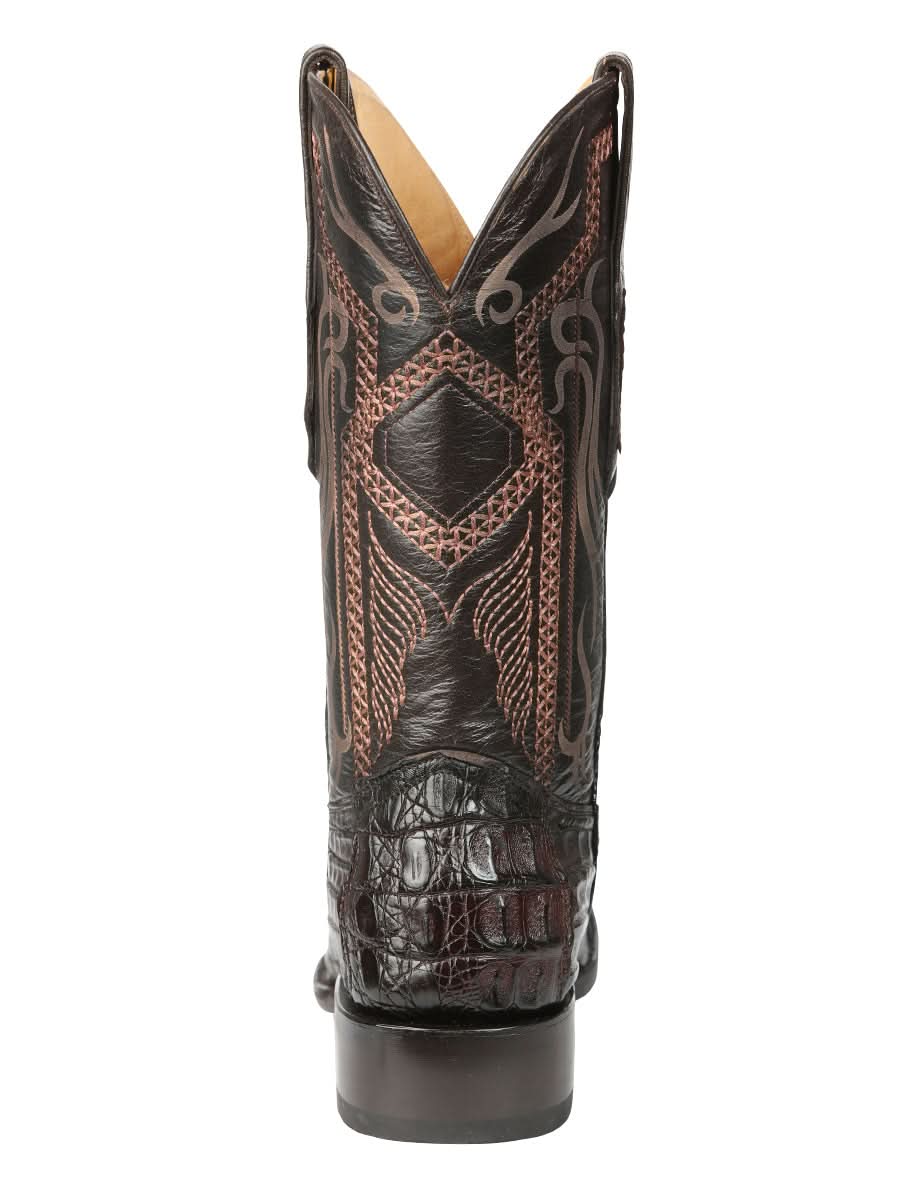 El General Men's Exotic Caiman Nuca Cowboy Boots - Brown 45082
