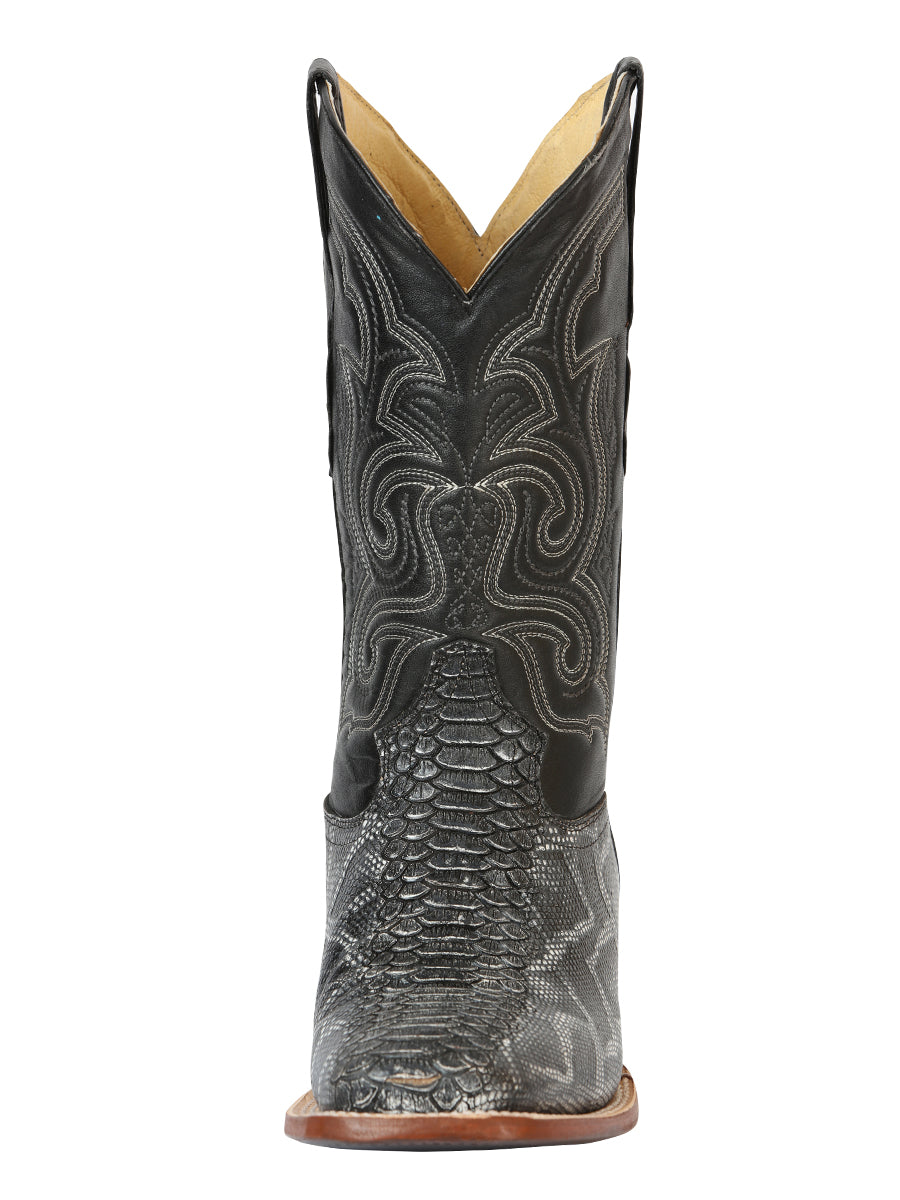 El General Men’s Python Imitation Rodeo Boots - Gray 45432