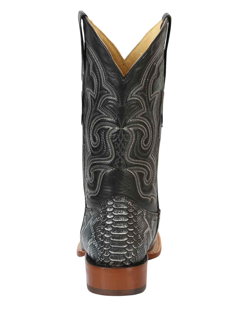 El General Men’s Python Imitation Rodeo Boots - Gray 45432