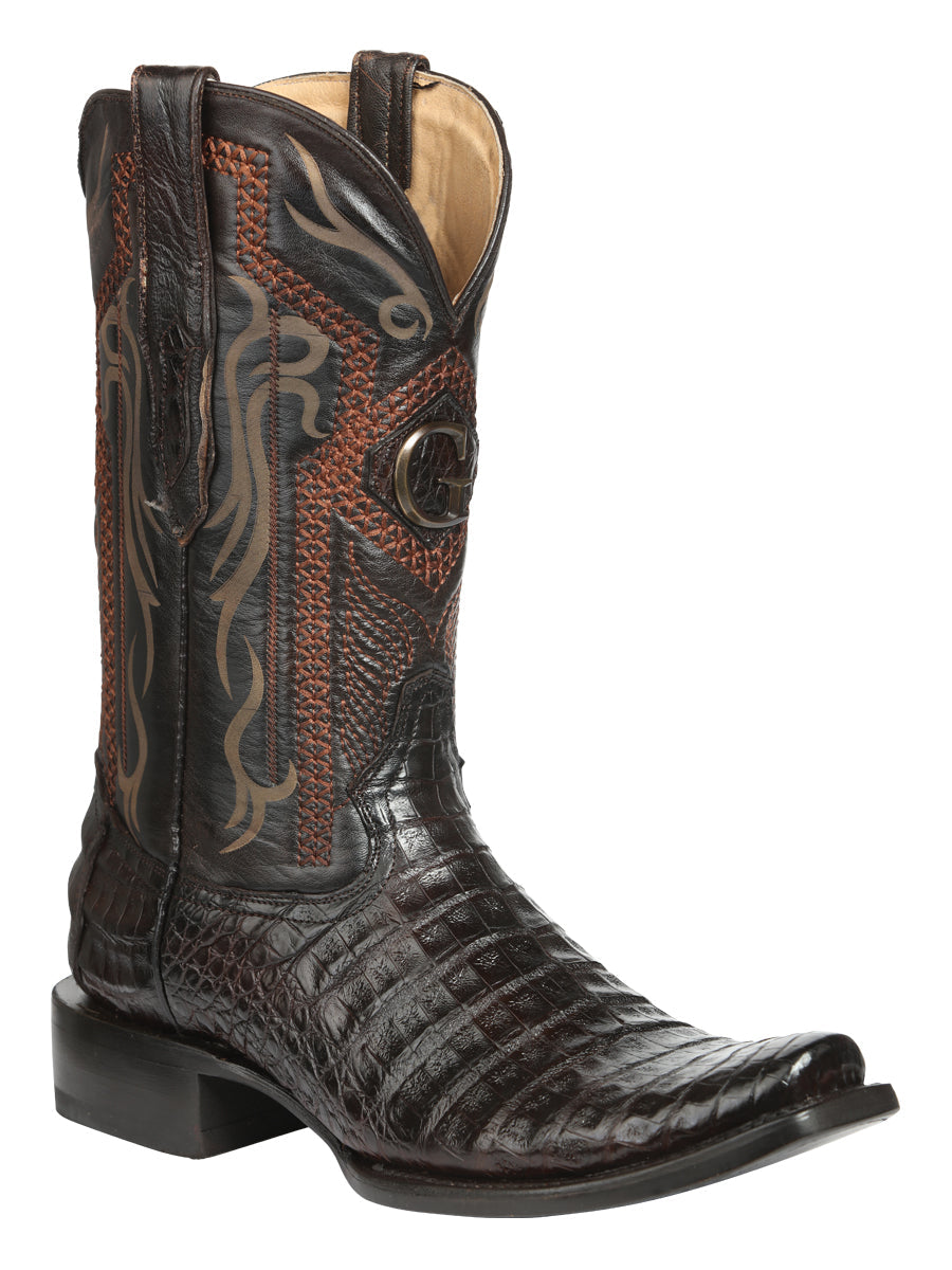 El General Men's Exotic Caiman Belly Cowboy Boots - Brown 45519