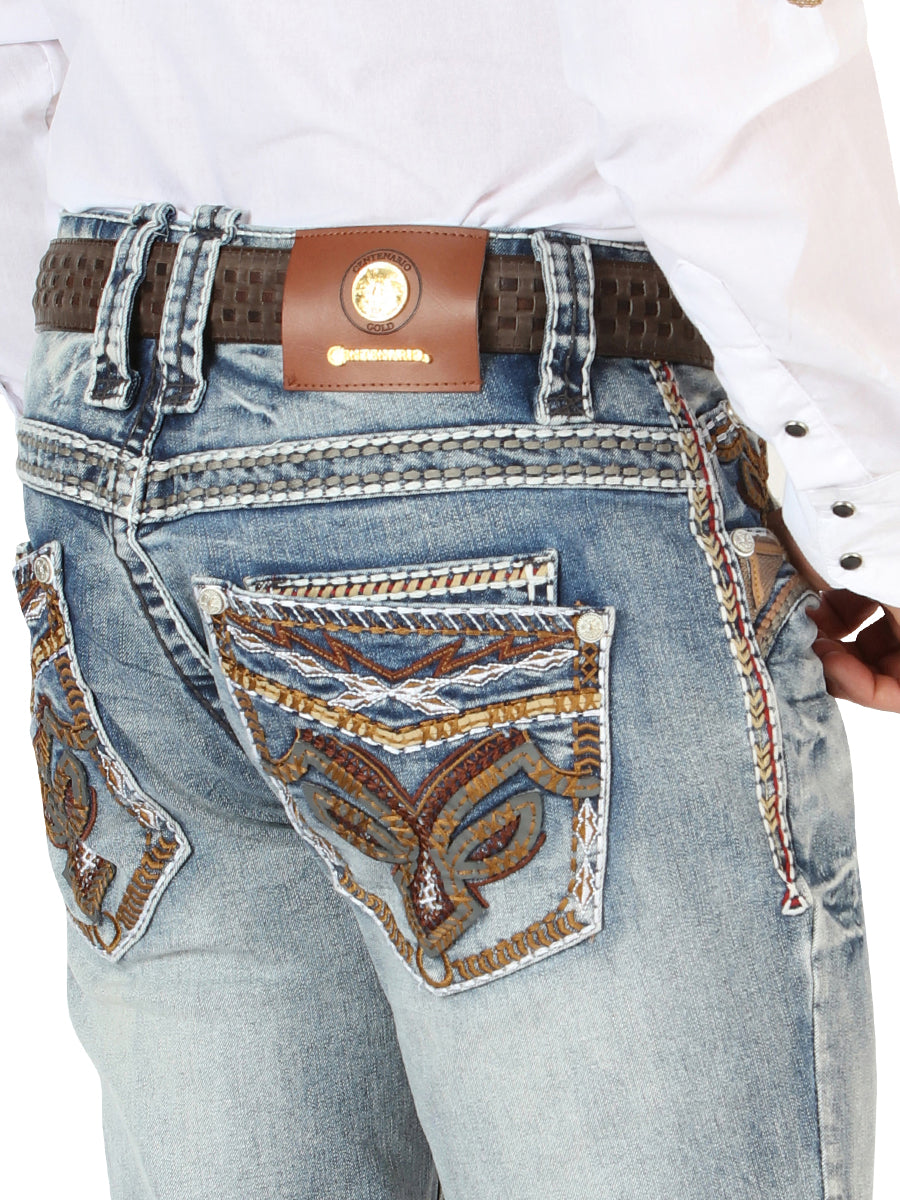 Centenario GOLD Men's Premium Denim Boot Cut Pants - Dark Blue 45530