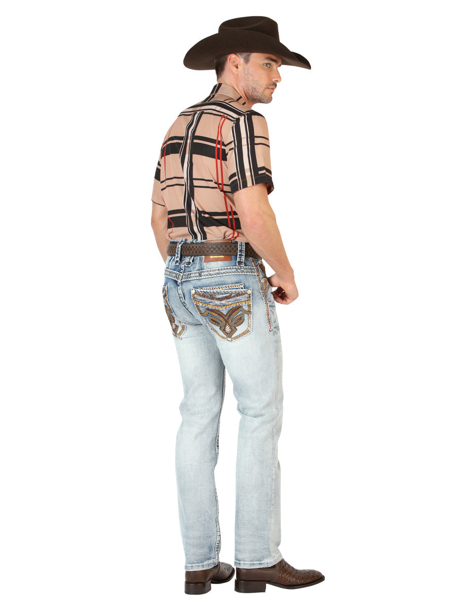 Centenario GOLD Men's Premium Denim Boot Cut Pants - Light Blue 45531