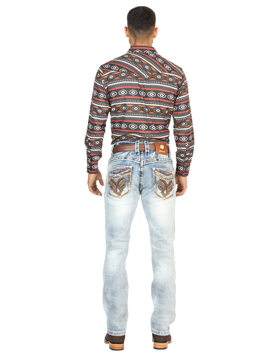Centenario GOLD Men's Premium Denim Boot Cut Pants - Light Blue 45531