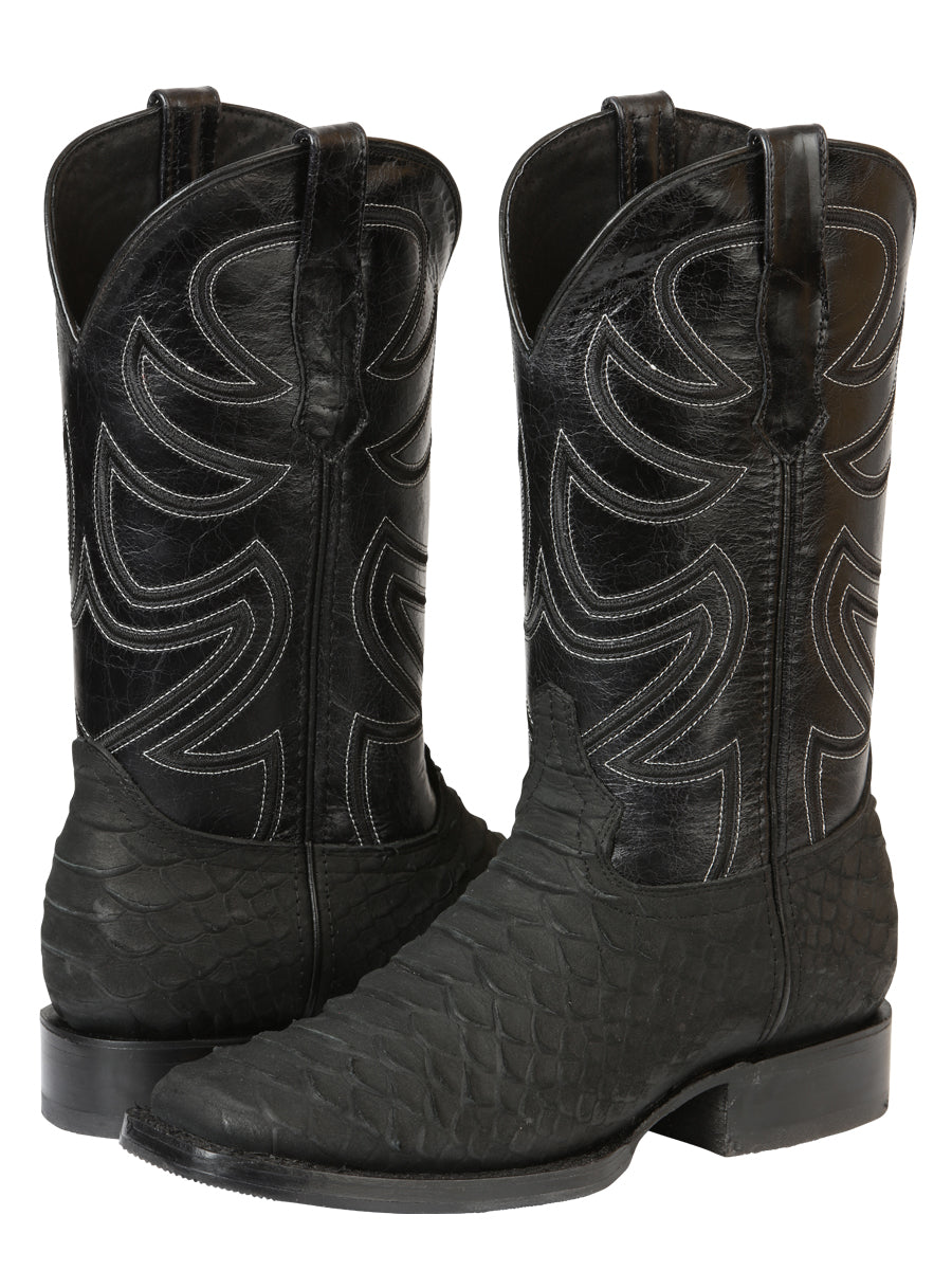 El General Men’s Rodeo Boot Imitation Python - Black 45561