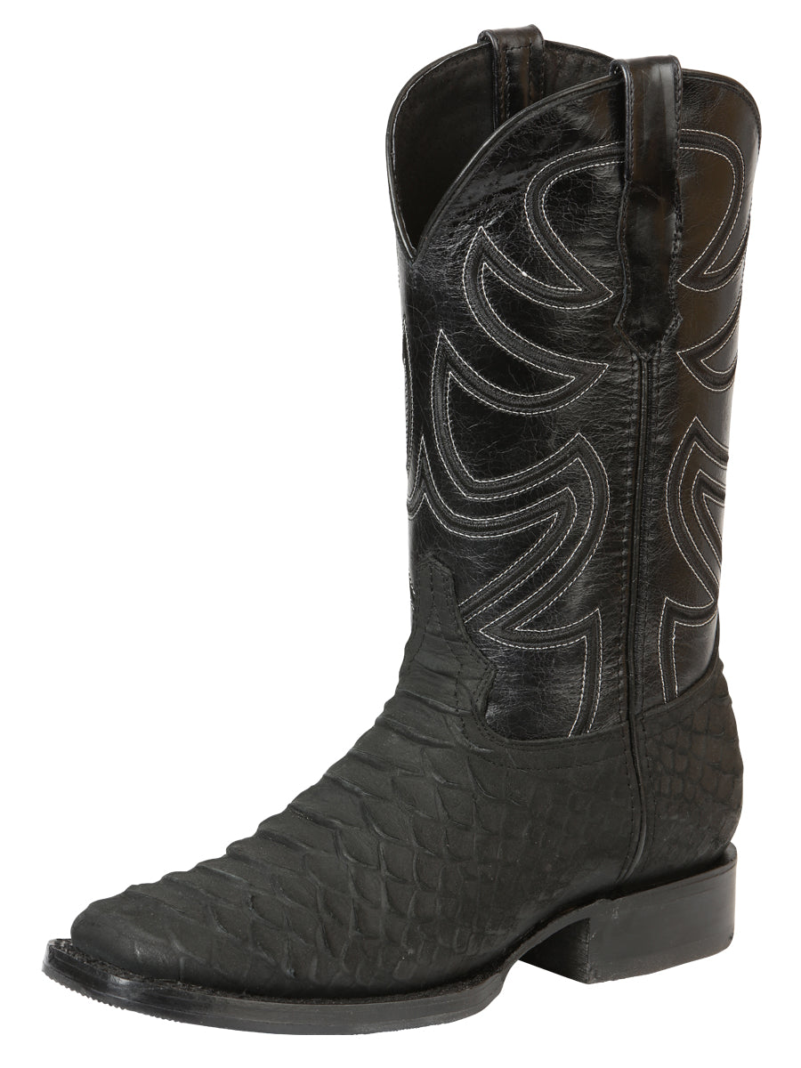 El General Men’s Rodeo Boot Imitation Python - Black 45561