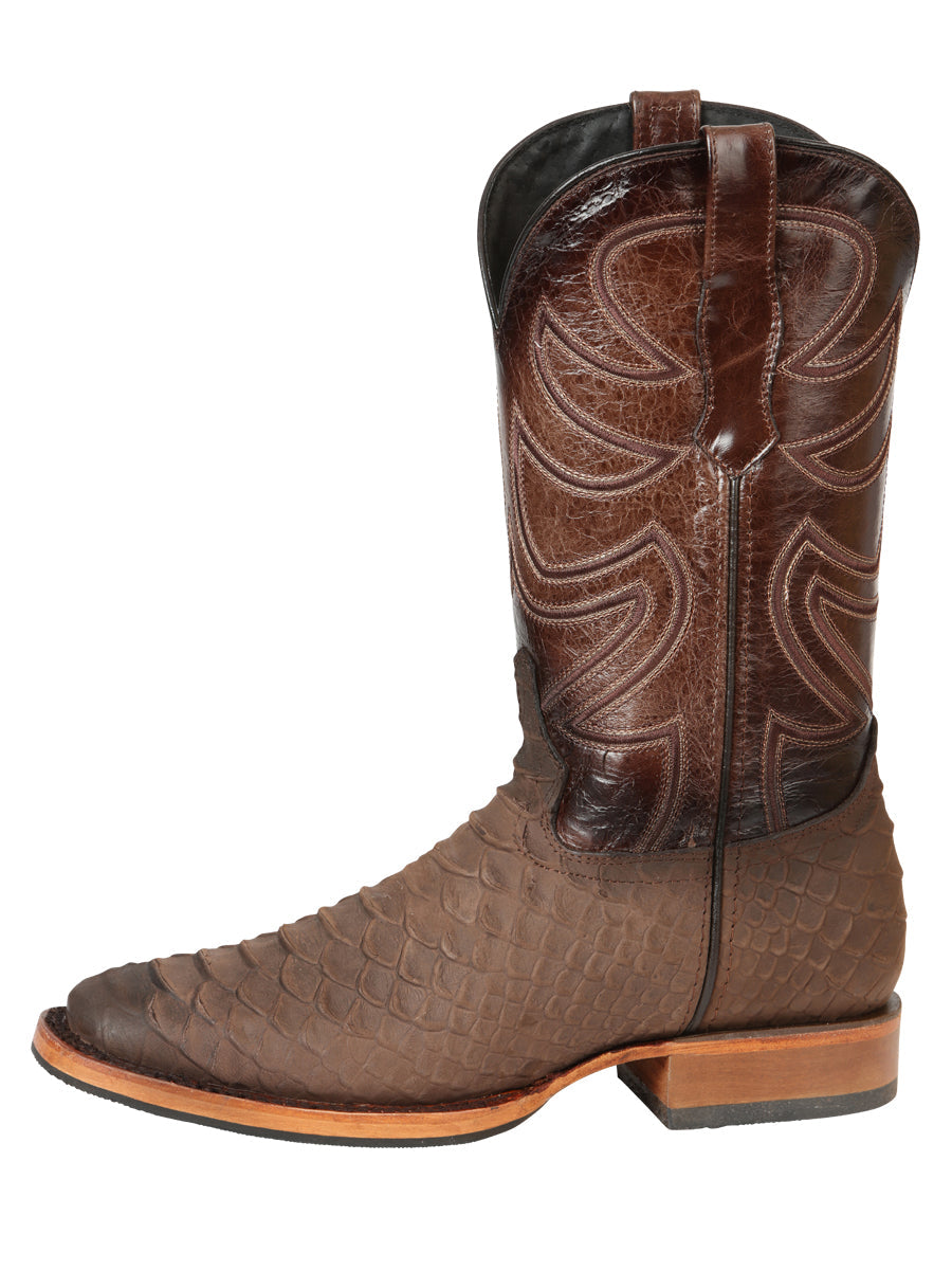 El General Men’s Rodeo Boot Imitation Python - Brown 45562
