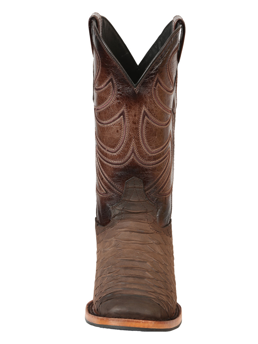 El General Men’s Rodeo Boot Imitation Python - Brown 45562