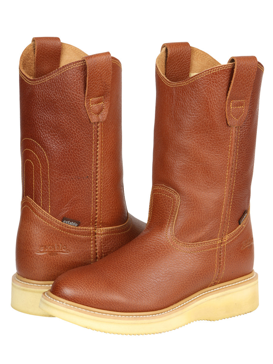 Establo Men’s Leather Work Boot - Made in Mexico - Grizzly Honey Oak 45598