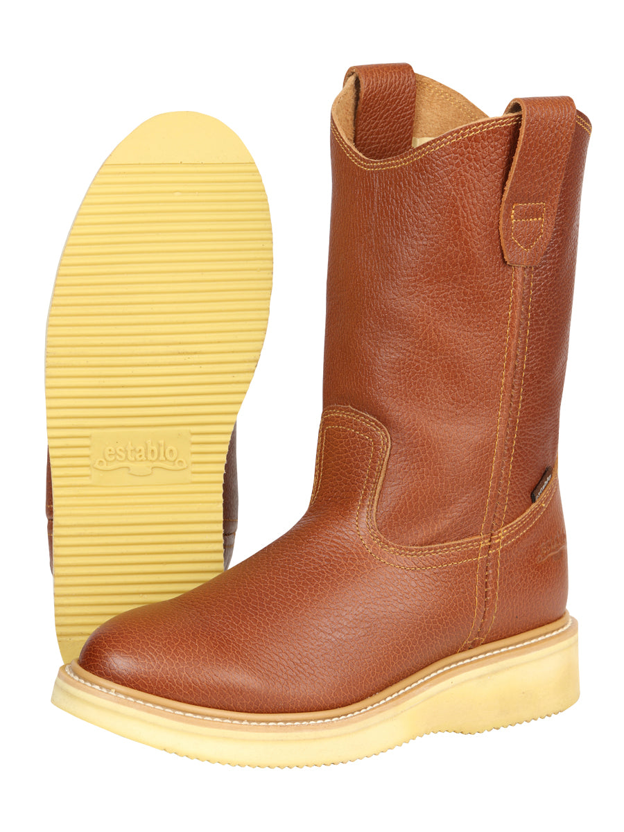 Establo Men’s Leather Work Boot - Made in Mexico - Grizzly Honey Oak 45598